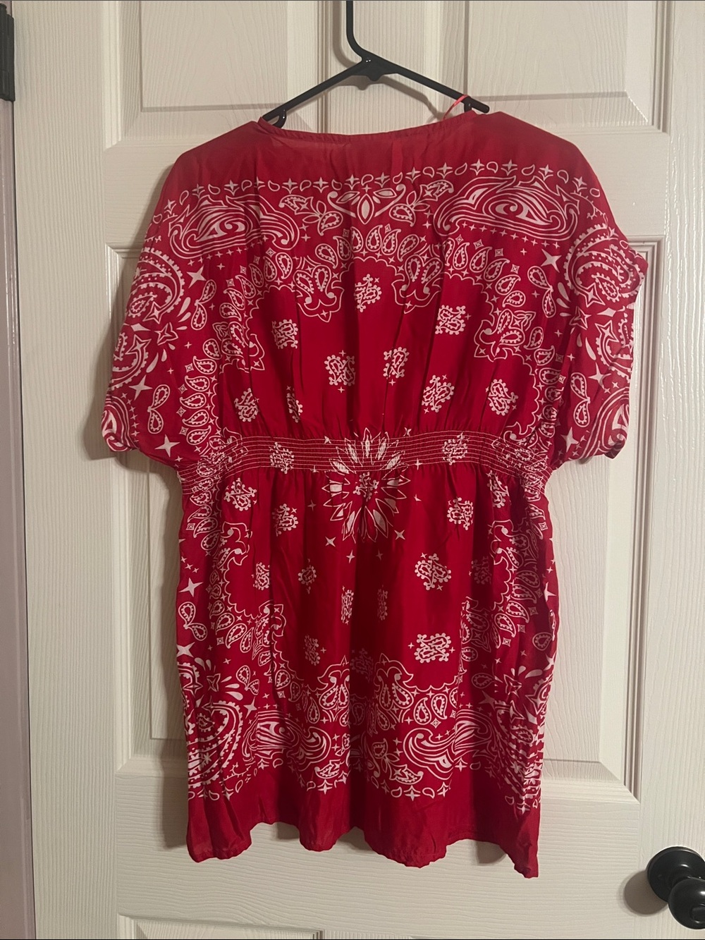 Ariya Red Bandana-Print Tunic Top - Picture 5 of 6